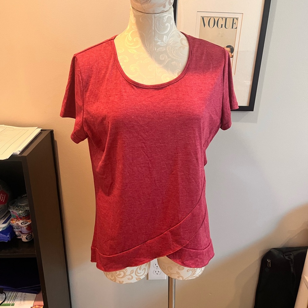 High low short sleeve top